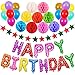 Produktbild Qliver Geburtstag Deko, Geburtstag Party Dekoration Set mit 9pcs Bunte Papier Wabenbälle, 14pcs Große Geperlte Ballons, 1 Set Happy Birthday Latexballon für Alle Männer und Frauen
