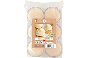 Candela Profumata alla vaniglia e cupcake in Bicchierino - 6 bicchierini trasparenti - diametro 4,8 cm - altezza 3 cm - Senza allergeni - Cereria di Giorgio