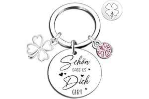 EFNHJF5 Personalisiert Schlüsselanhänger mit Dankesbotschaft - Premium Geschenk für Abschied/Rente/Geburtstag - Hochwertiger Anhänger aus Edelstahl für Kollegin,Mama&Freundin - Inkl.Gravur & Geschenkbox