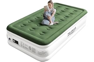 Zearna Colchón Hinchable Individual, Cama Hinchable con Bomba de inflado incorporada Tan Solo 3 Minutos,Invitados o Uso en Casa, 190 x 100 x 40 cm