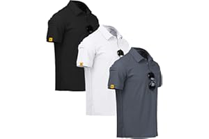 ZITY 3 Pack Polo Uomo Manica Corta Tshirt Traspirante ad Asciugatura Rapida Uomo Polo Estiva Camicia Sportiva Casual Camicia da Golf Regular Fit