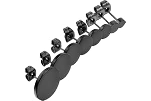JewelryWe Schmuck Herren-Ohrringe, 3-14mm Kreis Ohrstecker Fake Plug Tunnel Ohrringe, Edelstahl, Schwarz