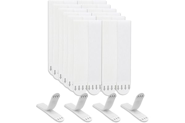 Flintronic Accroche Tableau Sans Percer, 19*92mm 36 Paires (72 Bandes)Tableau Accroche Sans Percer, Languette Accroches Tableaux, Tableaux Languette Accroches pour Calendriers, Cadres Photo, Affiches