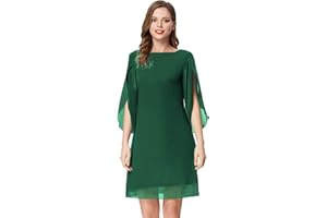 GRACE KARIN Robe en Mousseline de Soie à Manches 3/4 pour Femme