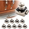 Opaltool 10pc Push Button Latch Lock, 15-20mm Latch Knob Keyless Door Lock for RV Boat Yacht Campervan Cupboard Door Cabinet
