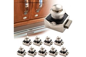 OPALTOOL 10 szt. zamek zatrzaskowy, 15-20 mm gałka zatrzaskowa bezkluczykowy zamek do drzwi do kampera, łodzi, jachtu, kampera, szafki, drzwi szafy (10 Szt-Nikiel)