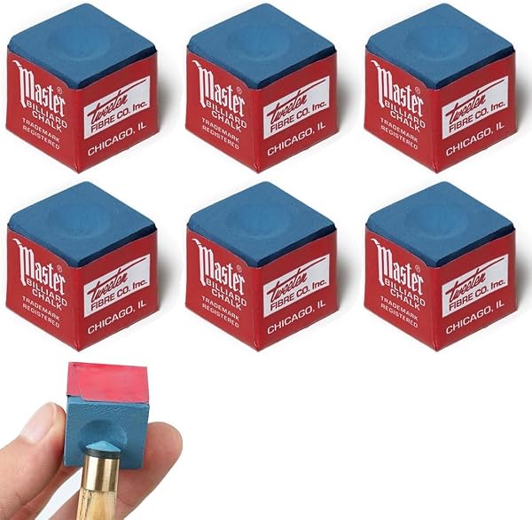 CATOR 6 piezas Tiza de billar, azul, accesorios de mesa de billar para mesa de billar, billar tiza billar - 1
