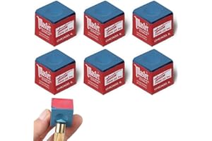 CATOR 6 piezas Tiza de billar, azul, accesorios de mesa de billar para mesa de billar, billar tiza billar