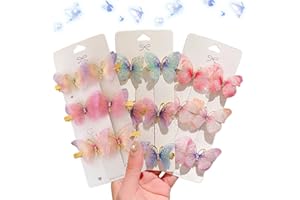 CATOR Graziosi Farfalla Fermagli per Capelli, 18 Pezzi Moda Ragazze Accessori per Capelli Glitterate Set di Graziosi Fermagli per Capelli Clip in Metallo, per Donna Bambina