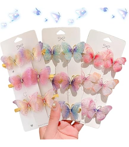 Set di 3 fermagli per capelli con fiocco, fermagli per