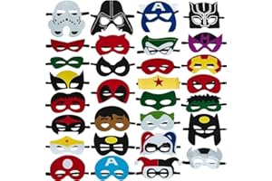 Willows Castle Superhero Masks Party Bag Fillers For Kids Decorations Super Hero Costumes Toy, Childrens Birthday Favours Supplies Boys & Girls Felt Kids Eye Mask for Children Dress Up Cosplay 30 Pcs