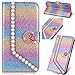 Produktbild Flip Ledertasche für Samsung S10 Plus,Stand Funktion Diamond Loves Sparkle Billig Glitter Glitzer Musterg Soft Slim Retro Bookstyle Karteneinschub Magnet Wallet Hülle Schutzhülle