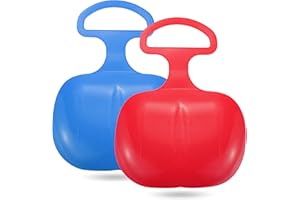 OUTDOORN 2er Bob Schlitten Set - blau & rot - zum Porutschen & Schlittenfahren für Kinder Poporutscher Po-Rutscher