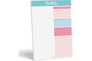 Sweetzer & Orange Bloc Organisateur Quotidien - Bloc Magnétique Non Daté avec Listes Détachables - Accessoires Utile pour Étudiants, Maison, Bureau - 52 Feuilles - 17.7 cm x 25.4 cm