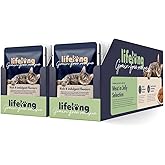 Amazon Brand - Lifelong Grainfree Complete Adult Cat Wet Food, Chicken, Duck, Turkey and Beef In Jelly Selection, 4.76 kg (56