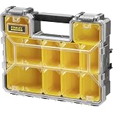 Stanley FatMax Storage Box (44.2cm x 35.5cm x 11cm, Deep Compartments, Sturdy Plastic Latches, Removable Boxes, Scratch and S