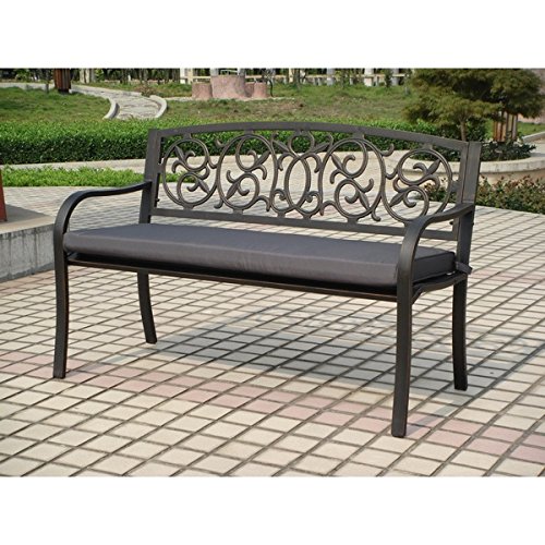 Download Banc de jardin Mexico en acier et fonte avec coussin