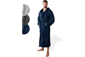 SIEGENTHAL® Herren Bademantel Frottee Velour 100% Baumwolle mit Kapuze Weich M bis XXL – Kuscheliger Bademantel, Soft, Waschbar, Komfortabel, Hohe Qualität