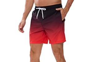 Vorvowry Badeshorts Herren Wasserdicht Schnelltrocknend Schwimmhose, Bequem Verstellbarem Tunnelzug Badehose Männer, Mode Bademode für Herren mit Reißverschlusstasche