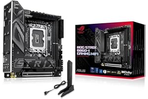 ASUS ROG Strix B860-I Gaming WiFi, Scheda Madre Intel Mini-ITX, 10+1+2+1 Fasi di Alimentazione, Slot DDR5, PCIe 5.0, Adatta per PC AI-Advanced, 2 Slot M.2, WiFi 7, AI Advisor, AI Networking II, Nera