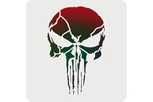 FINGERINSPIRE Skull Stencil 30 x 30 cm Cuadrado Cráneo Pintura Plantilla Reutilizable DIY Plantilla para Scrapbooking Dibujo Blanco