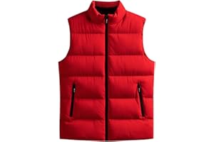 PanLidapan Men Gilet Outerwear Vests Casual Winter Sleeveless Zipper Warm Jacket Coat High Collar Puffer Vests with Pockets
