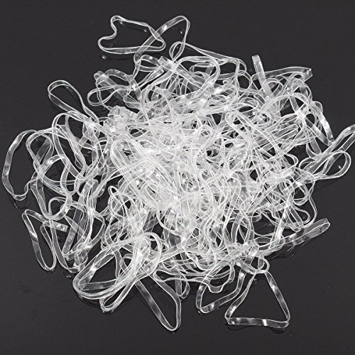 LuckyFine 100pcs Fashion Women Girls Hair Tie Band Ponytail Holder Elastic Rubber White