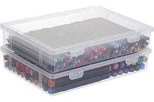 Neuytiky Przenośne pudełko archiwalne A4, 2 sztuki, wielofunkcyjne pudełko do przechowywania, z pokrywką, artykuły biurowe, możliwość układania w stos, na dokumenty, listy