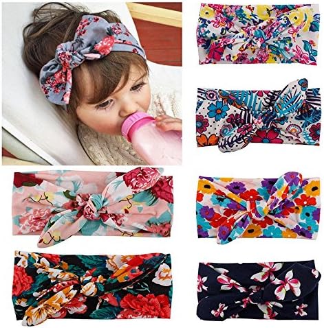 Interestiny Newborn Baby Girls Toddler Bow Headbands Headwraps Turban Headband Knotted Hair Band Pack of 3