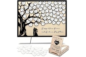 Ltstor 1 set di libri di messaggi in legno a forma di cuore, albero di nozze, anniversario di matrimonio, eventi, feste, tavolo da pranzo, centro, decorazione a forma di cuore con scatole decorative