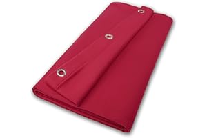 ‎MOLTONMARKT B1 Bühnenmolton konfektioniert – Molton-Vorhang aus Baumwolle, blickdichter Verdunkelungsvorhang mit 16er Ösen, ideal für Film, Foto, Theater und Event – 3 x 3 m, 300g/m2, Kirschrot