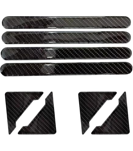 GYSCKN Auto Battitacco per Tesla Model Y 2019-2024, Protezione per Davanzale della Portiera Fibra di Carbonio Adesivo Batticalcagno Porta Soglia Antiscivolo Kick Plates Interni Carrozzeria Parti