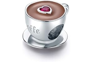 SHIYU Pandora charms na bransoletkę, srebro próby 925, charms, kubek do kawy, prezent dla kobiet, dziewcząt