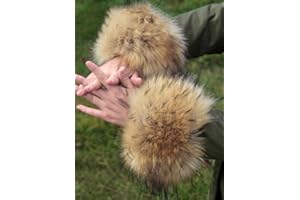 SYSUII Pulswärmer Fell Manschetten,Damen weiche Kunstpelz Handgelenk Band Fell Manschetten Handschuhe Pelz Armstulpen Kunstfell Fellstulpen Plüsch Faux Pelzmanschetten Pelz Armstulpen für Frauen-Braun #2