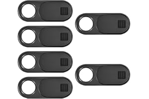 KQNM Pack De 6 Cache Webcam, Cache Camera Ordinateur，Webcam Cover Autocollant Coulissant Couverture De Caméra Frontale Ultrafin pour Laptop, Smartphones, Tablettes, Etc - Noir