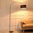 Conbo LED Floor Lamp for Living Room- Standing Accent Light for Bedrooms, Office - Tall Pole Lamp with Hanging Drum Shade, Black