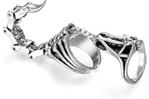 GAUEIOUR Scorpion Ring,Retro Scorpion Movable Personality Punk Hip-Hop Men's Open Rings, Gothic Knuckle Ring, Suitable For Halloween Cosplay, Cool Men's Cool Women's Rings.