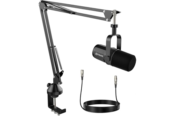 FDUCE SL40X Kit de Microphone Dynamique XLR pour Enregistrement Vocal,podcasting,Jeux,Streaming en Direct et radiodiffusion,Microphone cardioïde entièrement en métal