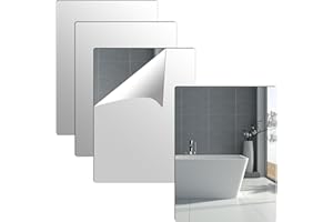 Olicky Espejo de Pared Adhesivos 40 x 30 CM, 4 Piezas de Espejos Acrílicos de 2 mm Espesor para Decoración Hogareña, Sala de Estar, Baño y Dormitorio