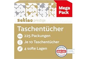 ‎SATINO Satino Taschentücher 4-lagig - Großpackung mit 225x 10 Papiertücher - besonders sanft zur Nase - supersoft + saugstark - perfekt bei Schnupfen und Erkältung