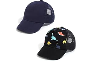 JANGANNSA Casquette de Baseball pour Enfants Dinosaure Corne d’été UV Chapeau pour Enfants pour garçons Filles 0-8 Ans