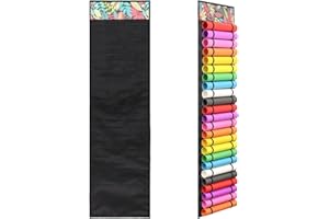 JOJOCY Vinyl-Organizer-Halter, 24 Löcher und 23 Taschen, Vinyl-Aufbewahrung, Organizer, Wandhalterung, über der Tür, Bastelvinyl-Rollenhalter für Vinylbögen, Wärmetransferpapier