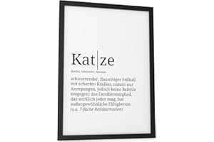 Papierschmiede® Definition: Katze, DIN A4 (21x30 cm), Poster für Wohnzimmer, Schlafzimmer, Küche, Esszimmer, Wandbild Geschenk Wanddeko - ohne Rahmen
