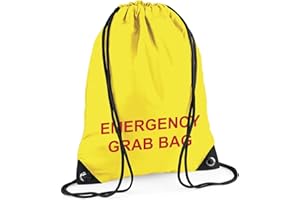 WORKWEAR WORLD School Evacuation Emergency Grab Bag - Printed Yellow Documents & Equipment Drawstring Sack Bag
