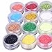Biutee 24 Colors Nail Glitter Powder Dust 3D Tip Manicure Tools Nail Art Decoration Polish Powder Dust Gem Decoration
