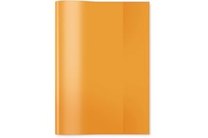 HERMA Clear Exercise Book Cover A5, Made of wipeable and Sturdy Plastic, Slip on Cover Jackets for School, Orange