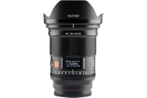 ‎VILTROX VILTROX Obiektyw autofokusowy 16 mm F1.8 FE pełnoklatkowy do aparatów Sony E o stałej ogniskowej automatycznej ostrości duża przysłona do Sony a7 a7C a7III a7RIII a7RIV a7RV a9 a6100