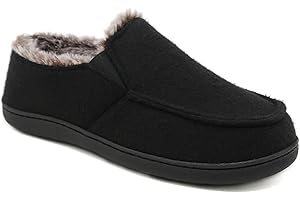 SMajong Chaussons pour Hommes Hiver Chaussures Chaudes pour la Maison Pantoufles de Mocassins Antidérapantes Slippers Intérieur Extérieur Gr.40-46
