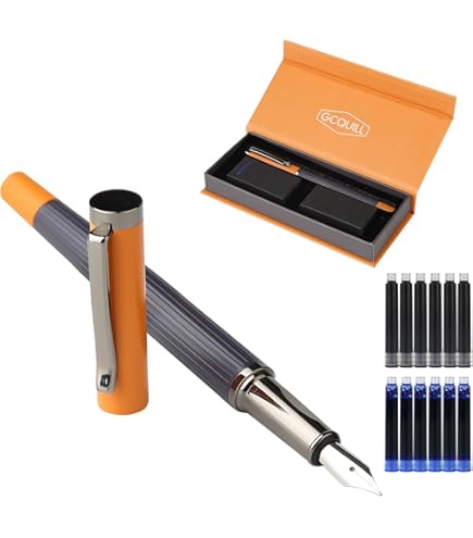 Stylo Plume SCHNEIDER Voyage - Pointe M - Cartouches Bleu Effaçable - Idéal écriture Quotidienne