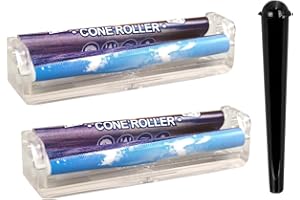 yaoviz Set 2x ELEMENTS konische Drehmaschine KingSize 110mm Jointroller - Jointhülle schwarz Clipverschluss, blau